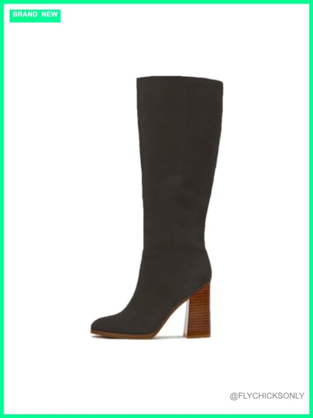 Suede Knee High Boots Tall Slouch Boot Chunky Heel Women